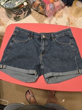 Unbranded  Dark Blue Rolled-Hem Denim Shorts